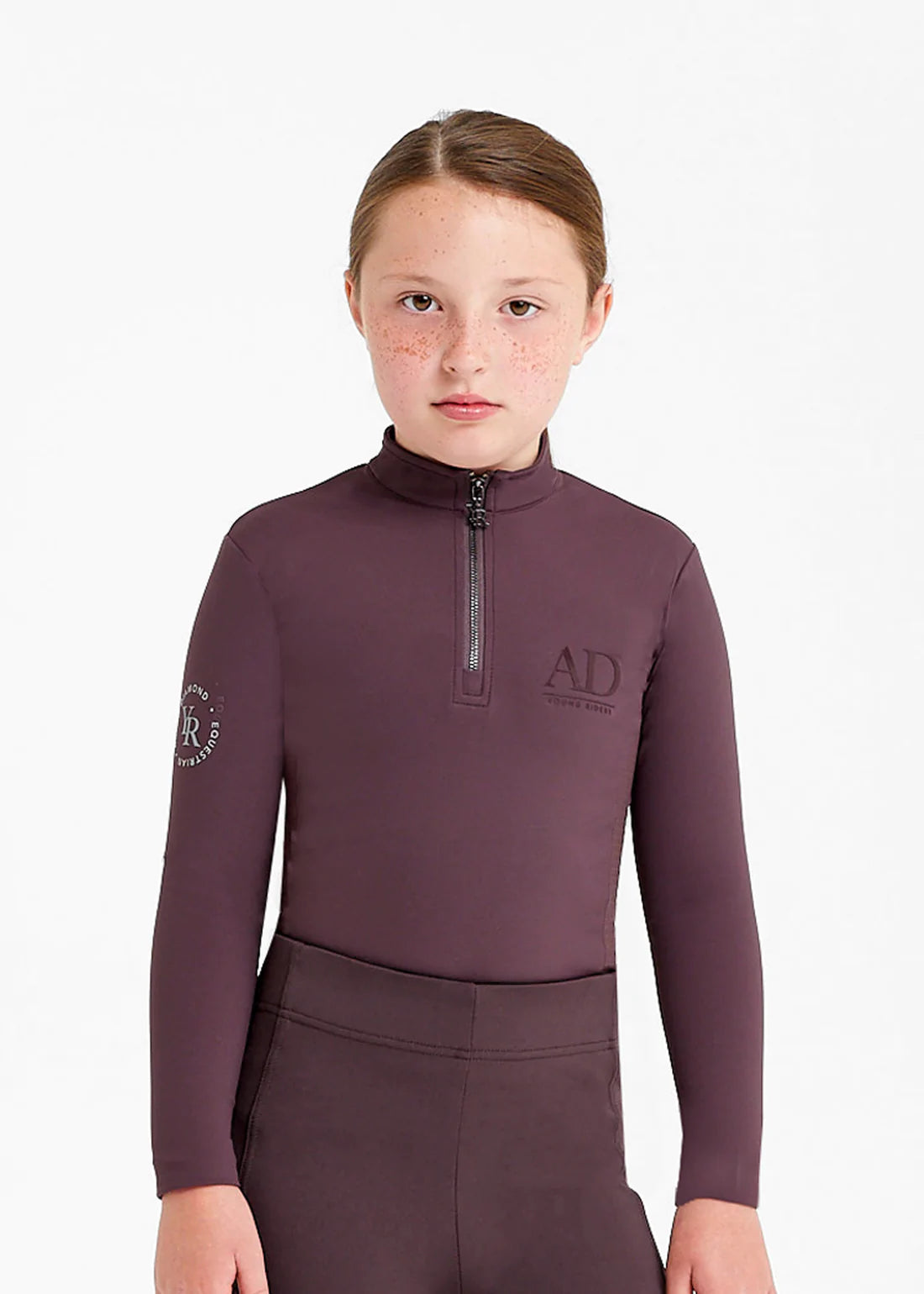 Aztec Diamond Young Rider Long Sleeve Base Layer Maroon