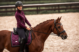 Equestrian Stockholm Dressage Saddle Pad Purple Gold