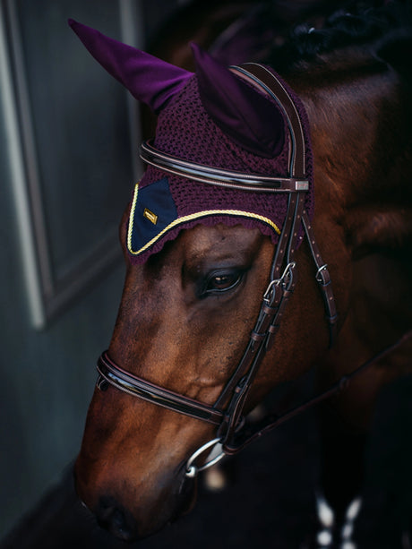 Equestrian Stockholm Ear Bonnet Purple Gold