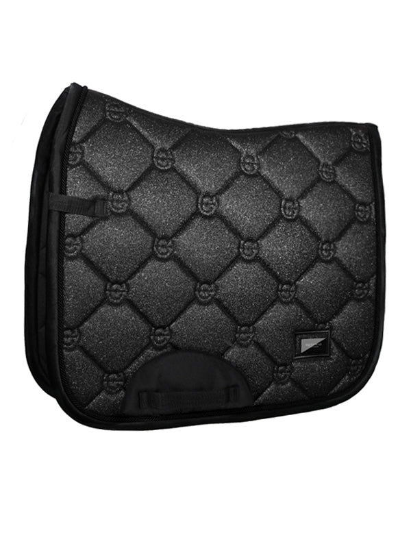 Equestrian Stockholm Dressage Saddle Pad All Black Glimmer