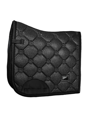 Equestrian Stockholm Dressage Saddle Pad All Black Glimmer