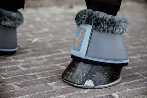 Kentucky Sheepskin Leather Overreach Boots Grey/Grey