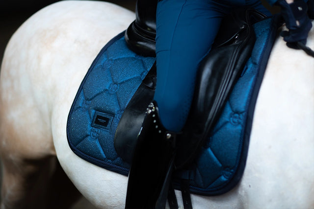 Equestrian Stockholm Dressage Saddle Pad Blue Meadow Glimmer