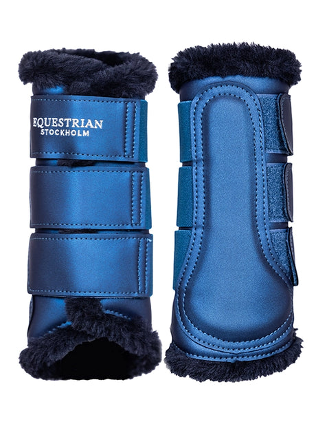 Equestrian Stockholm Fleece Brushing Boots Blue Meadow