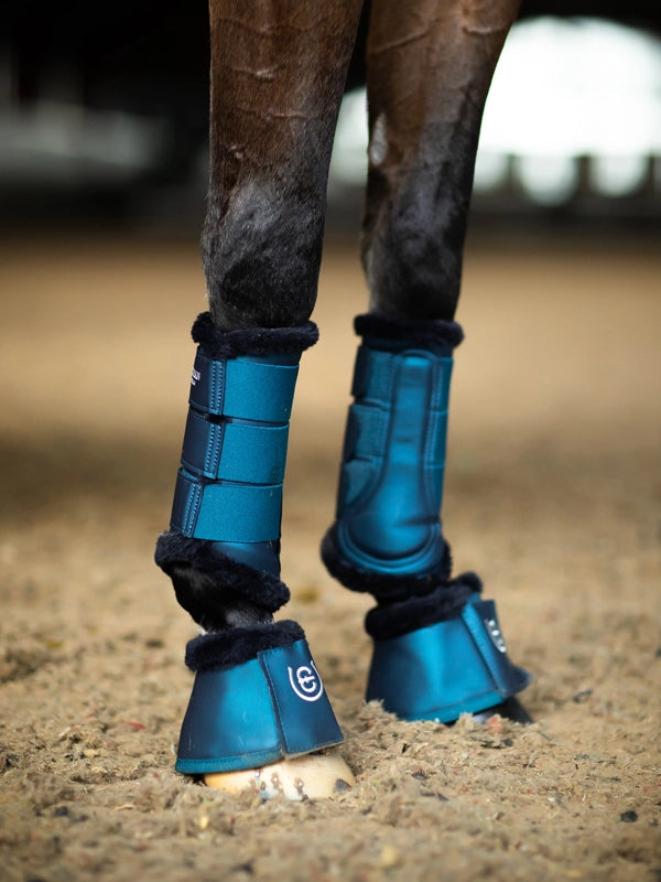 Equestrian Stockholm Fleece Brushing Boots Blue Meadow