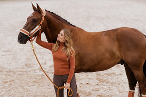 Equestrian Stockholm Fleece Halter & Lead Bronze Gold