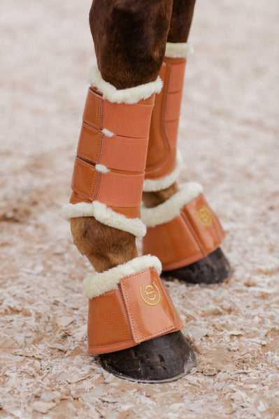Equestrian Stockholm Fleece Brushing Boots Bronze Gold