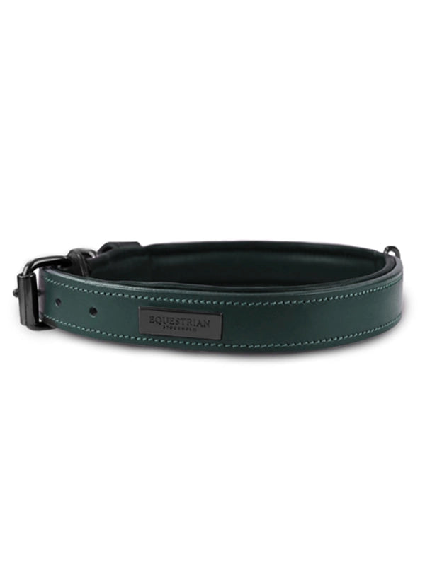 Equestrian Stockholm Dog Collar Sycamore Green