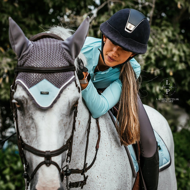 Equestrian Stockholm Ear Bonnet Ice Blue