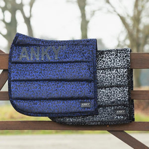 ANKY Limited Edition Leopard Print Dressage Saddle Pad Silver