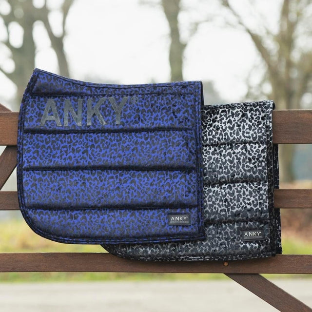 ANKY Limited Edition Leopard Print Dressage Saddle Pad Blue