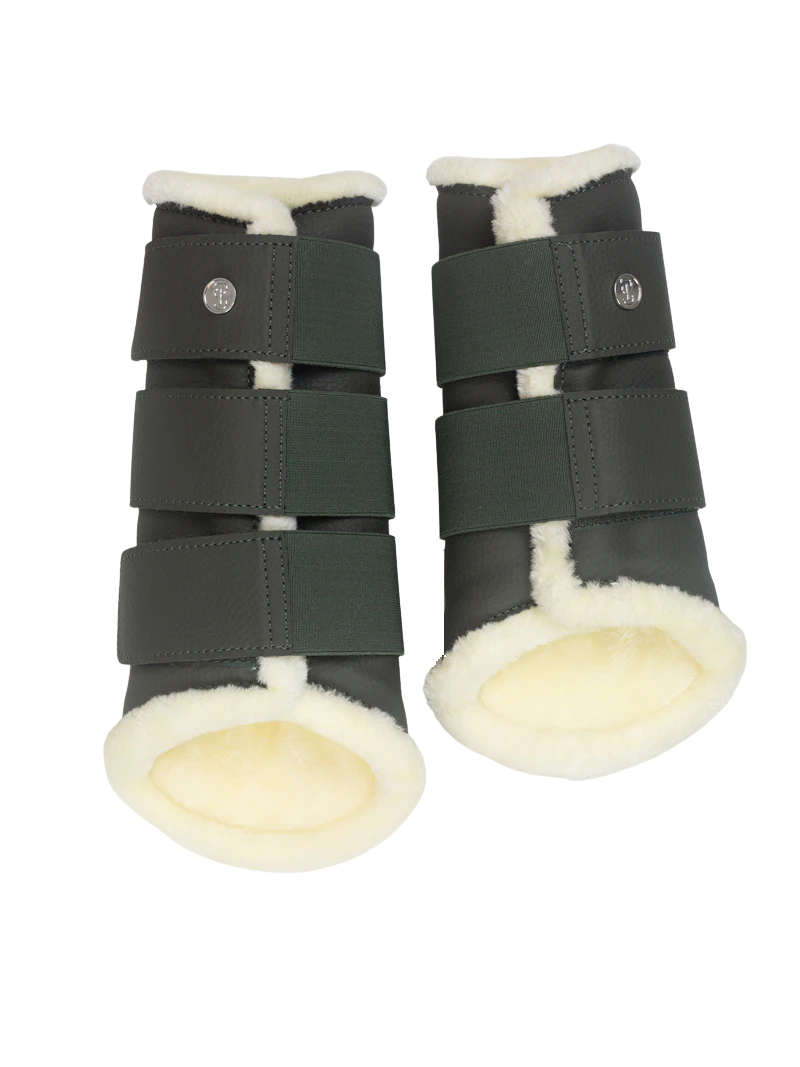 PS of Sweden Fleece Brushing Boots Forest Green | set of 4