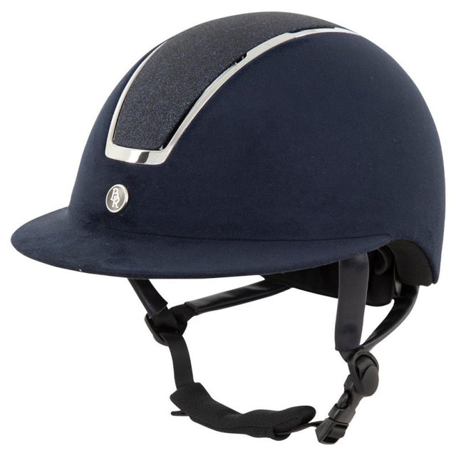 BR Equestrian Omega Helmet Microfibre Glitter Navy/Silver