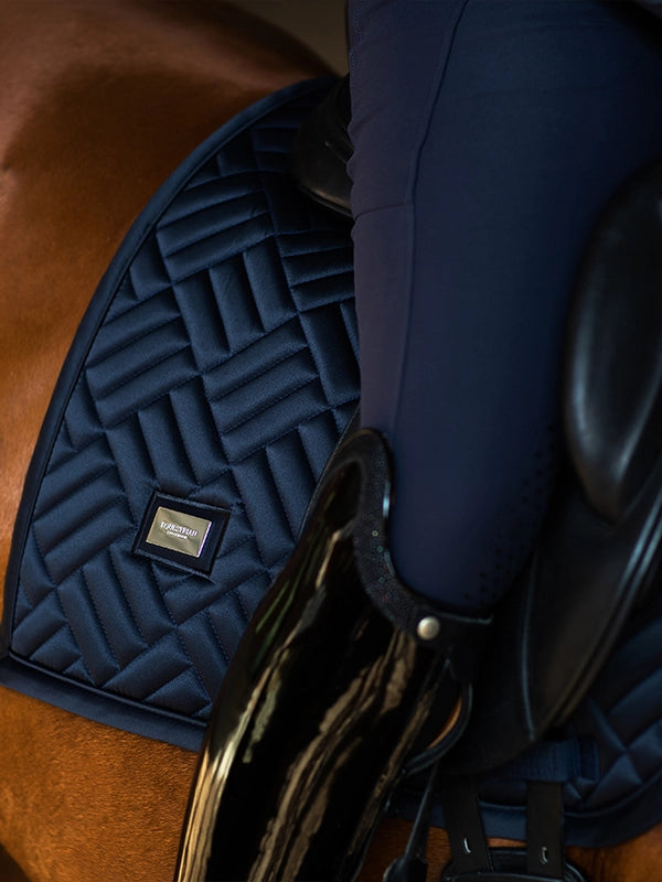 Equestrian Stockholm Maze Dressage Saddle Pad Modern Tech Navy