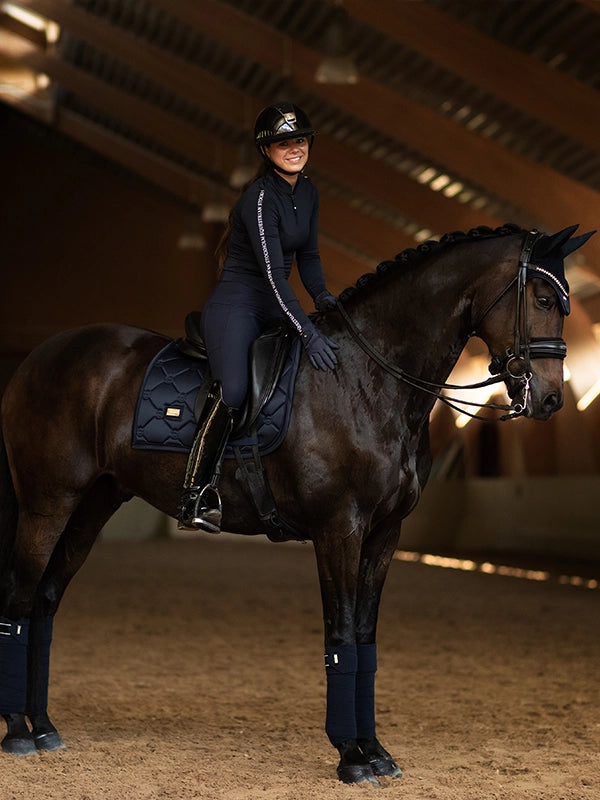 Equestrian Stockholm Dressage Saddle Pad Modern Tech Navy