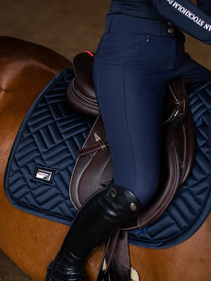 Equestrian Stockholm Maze Jump Saddle Pad Modern Tech Navy