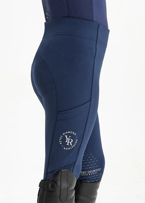 Aztec Diamond Young Rider Riding Leggings Navy