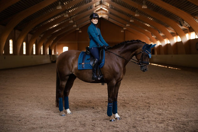 Equestrian Stockholm Dressage Saddle Pad Monaco Blue No Boundaries