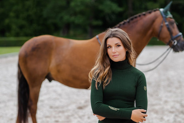 Equestrian Stockholm Knitted Top Forest Green