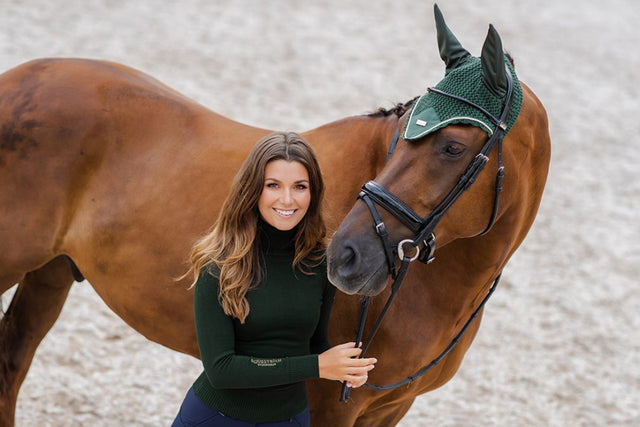 Equestrian Stockholm Knitted Top Forest Green