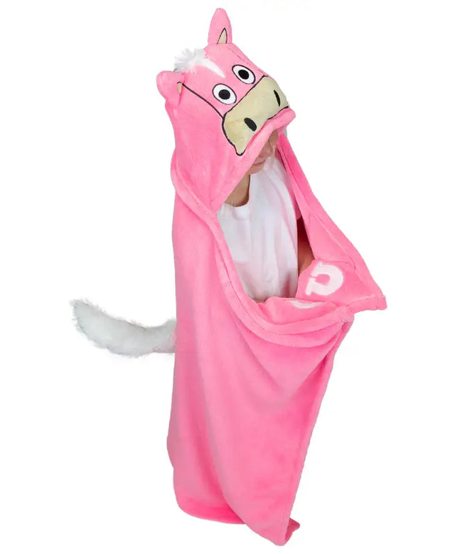 Lazy One Pink Horse Childrens Hooded Blanket