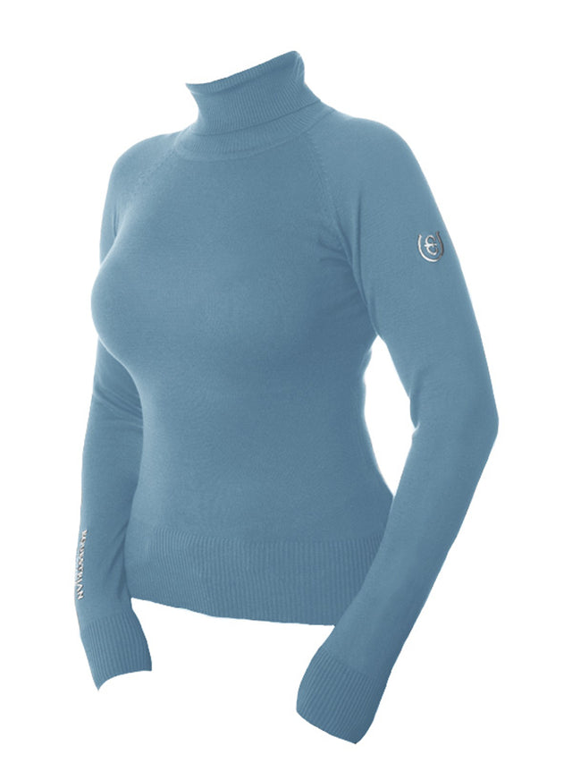 Equestrian Stockholm Knitted Top Steel Blue